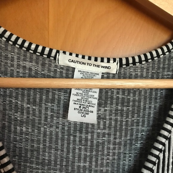 Striped Tulip-Skirt Wrap Dress (Caution To The Wind) - Picture 5 of 5